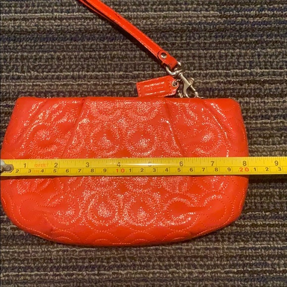 Coach Embossed Red Leather Wristlet - Picture 8 of 10